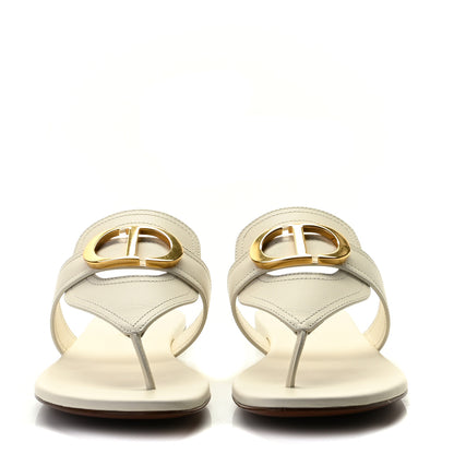 Christian Dior Calfskin 30 Montaigne Thong Sandals 38 White 5 of 9