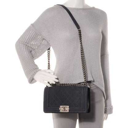 Chanel Suede Calfskin Medium Boy Flap Grey 2 of 8