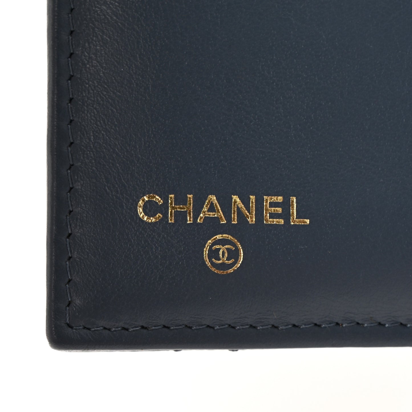 Caviar Quilted Medium Flap Wallet Dark Blue