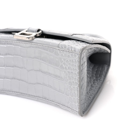 Balenciaga Shiny Calfskin Crocodile Embossed Small Hourglass Top Handle Bag Balenciaga Grey 10 of 10