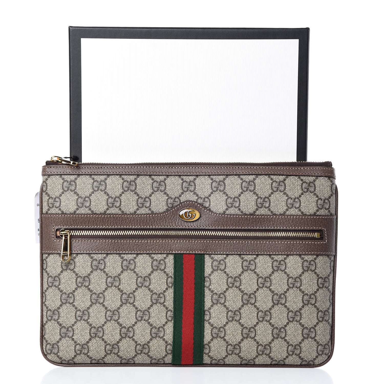 Gucci GG Supreme Monogram Large Ophidia Pouch Clutch Brown 8 of 8