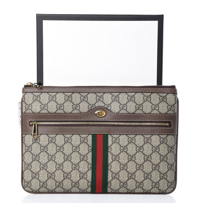 Gucci GG Supreme Monogram Large Ophidia Pouch Clutch Brown 8 of 8