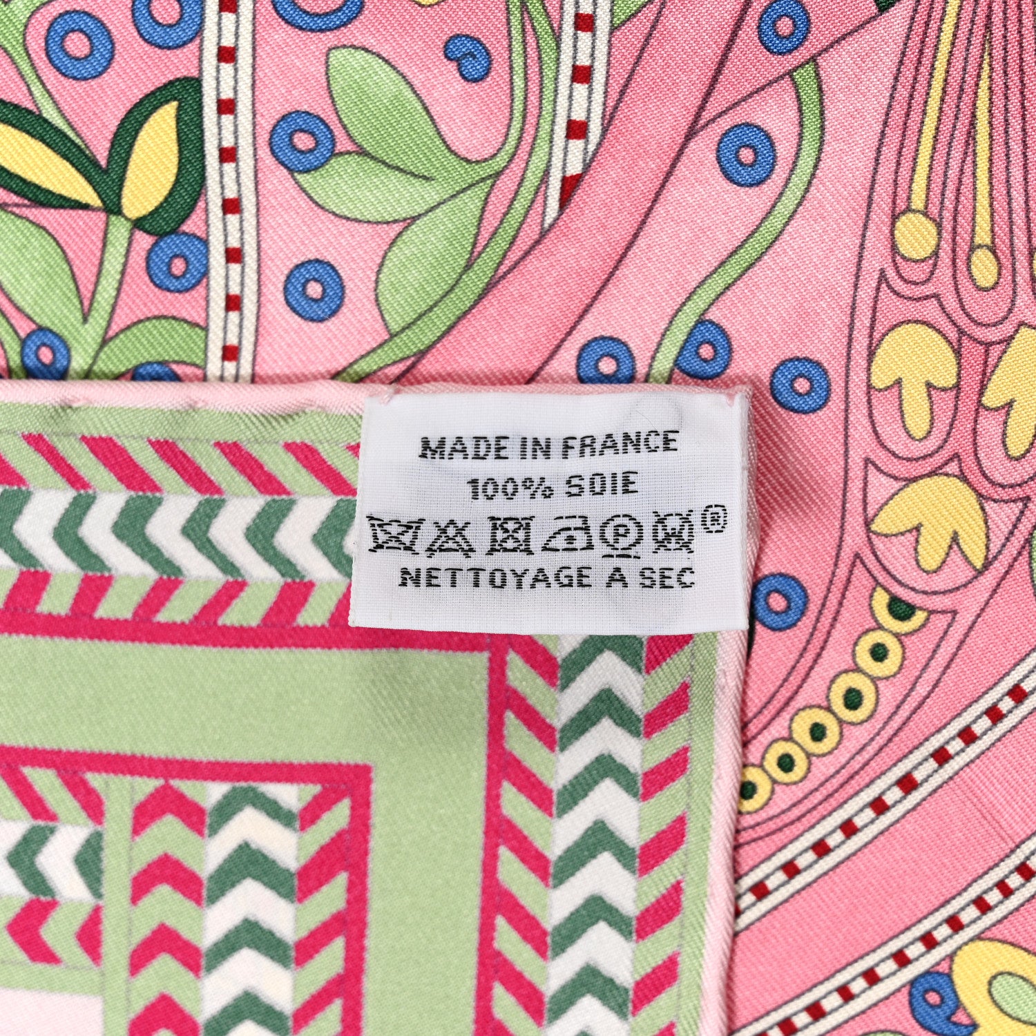 Hermes Silk Selle Des Steppes Scarf 90 Rose Pale Bleu Jean 5 of 6