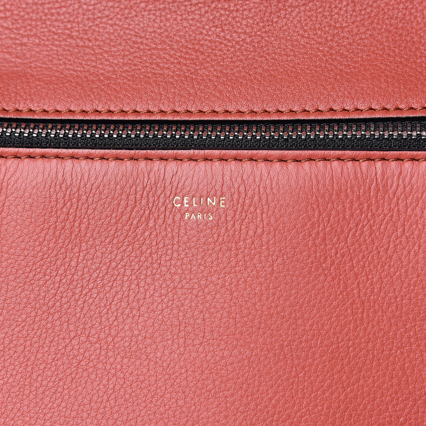 Drummed Calfskin Medium Edge Shoulder Bag Terracotta