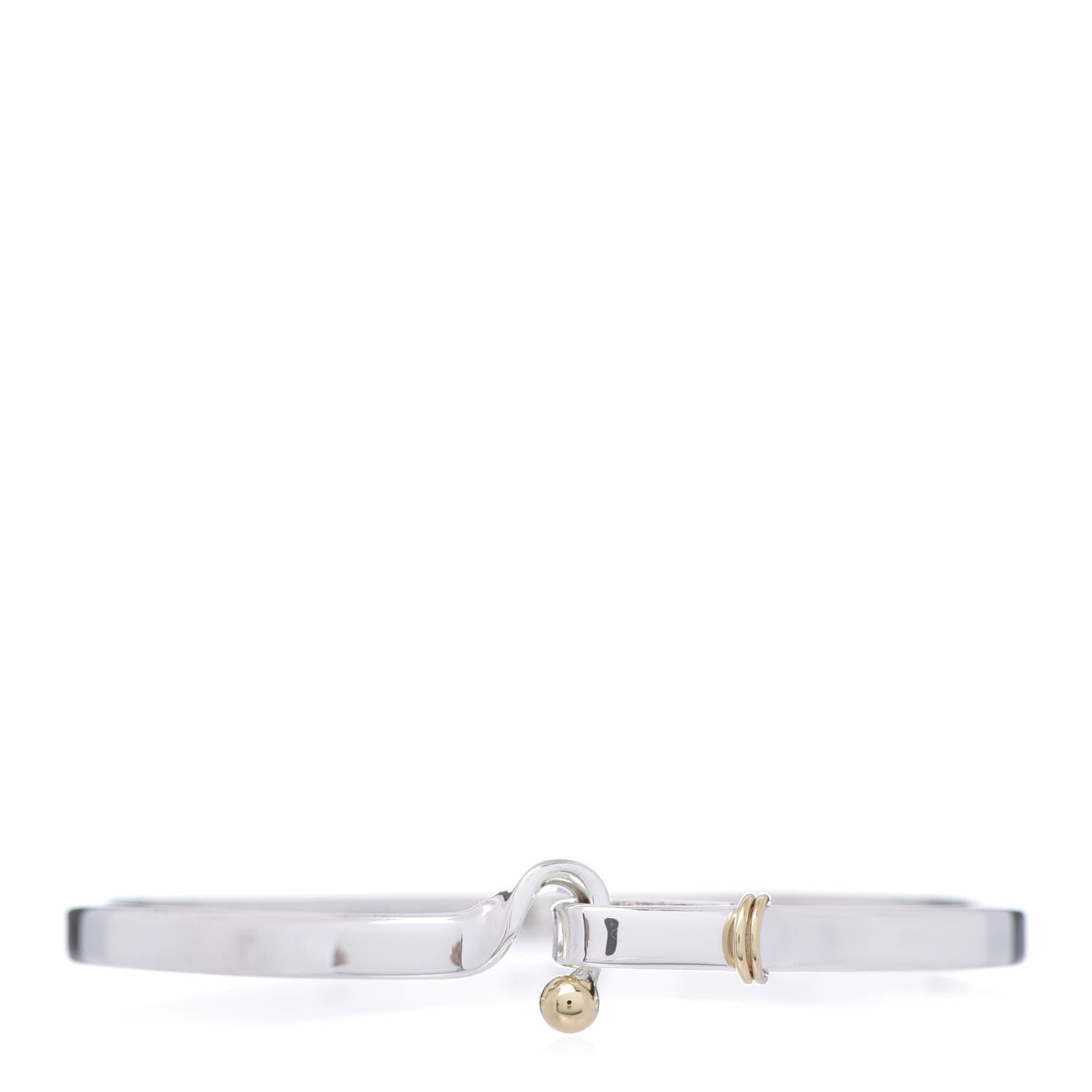 Tiffany Sterling Silver 18K Yellow Gold Hook Eye Bangle Bracelet 1 of 4