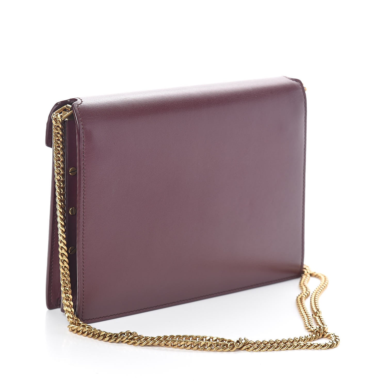 Saint Laurent Smooth Calfskin Monogram Cassandra Clasp Bag Rouge Legion 3 of 9