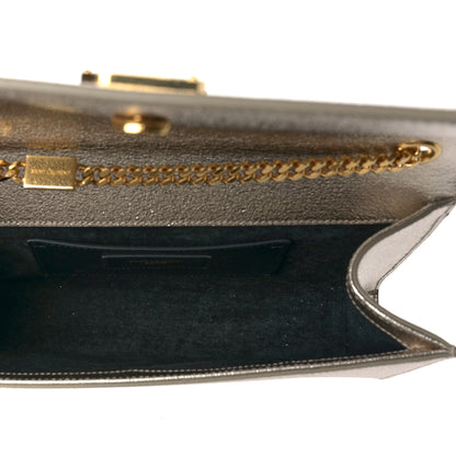 Saint Laurent Metallic Calfskin Medium Classic Monogram Kate Satchel Pale Gold 5 of 8