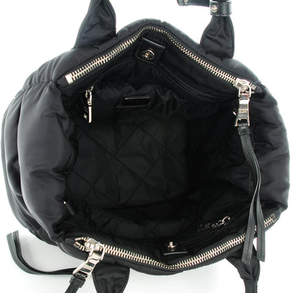Prada Tessuto Nylon Bomber Tote Nero Black 5 of 9