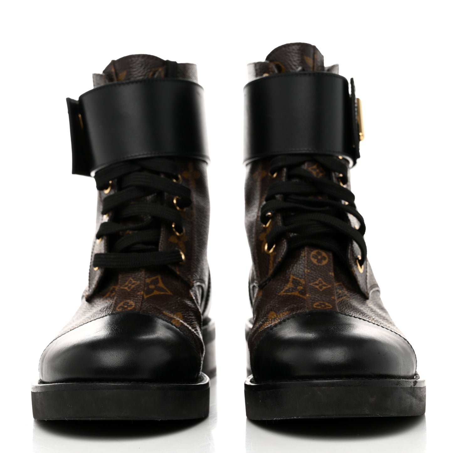 Calfskin Monogram Wonderland Flat Ranger Boots 37.5 Black