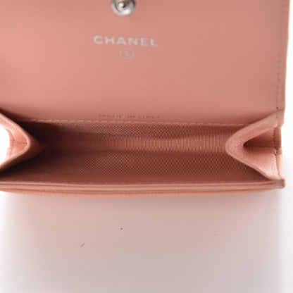 Chanel Goatskin Camellia Embossed Card Holder Wallet Light Pink 7 of 11