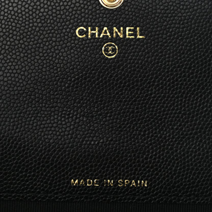 Chanel Caviar Quilted Enamel Coco Casino Flap Card Holder Wallet Black 6 of 8
