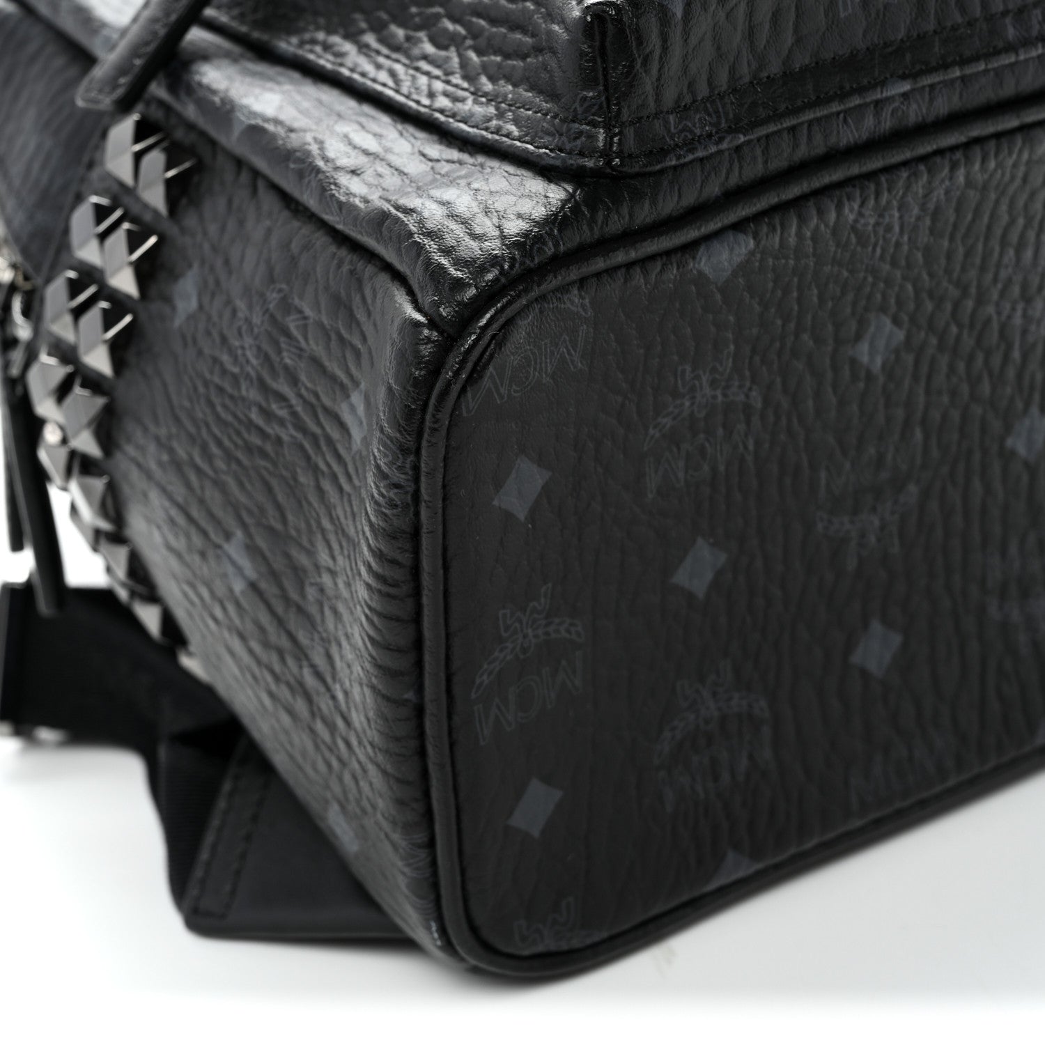 MCM Visetos Small Side Stud Stark Backpack Black 9 of 10