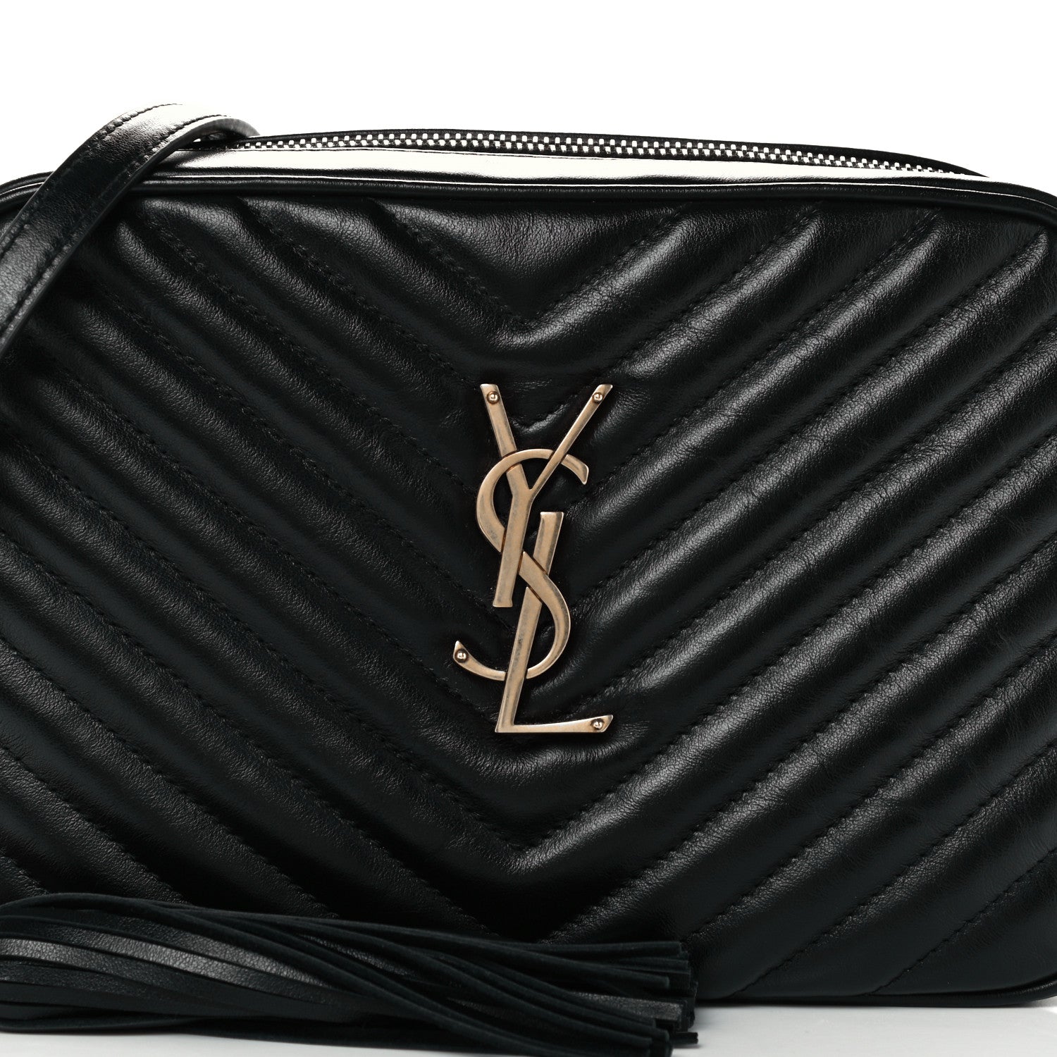Saint Laurent Calfskin Matelasse Monogram Lou Camera Bag Black 8 of 10