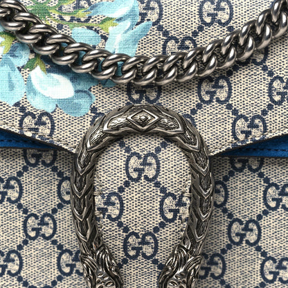 Gucci GG Supreme Monogram Blooms Small Dionysus Shoulder Bag Beige Navy Vintage Blue 8 of 10