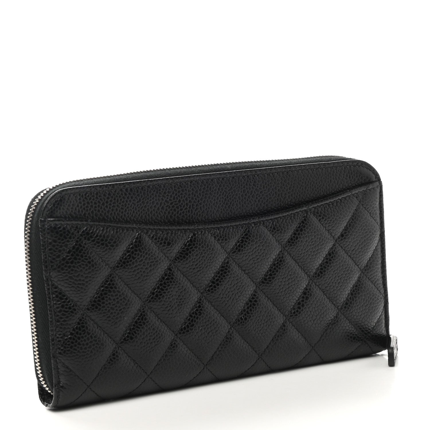 Chanel Caviar Quilted Large Gusset Zip Around Wallet Black 3 of 9