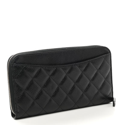 Chanel Caviar Quilted Large Gusset Zip Around Wallet Black 3 of 9