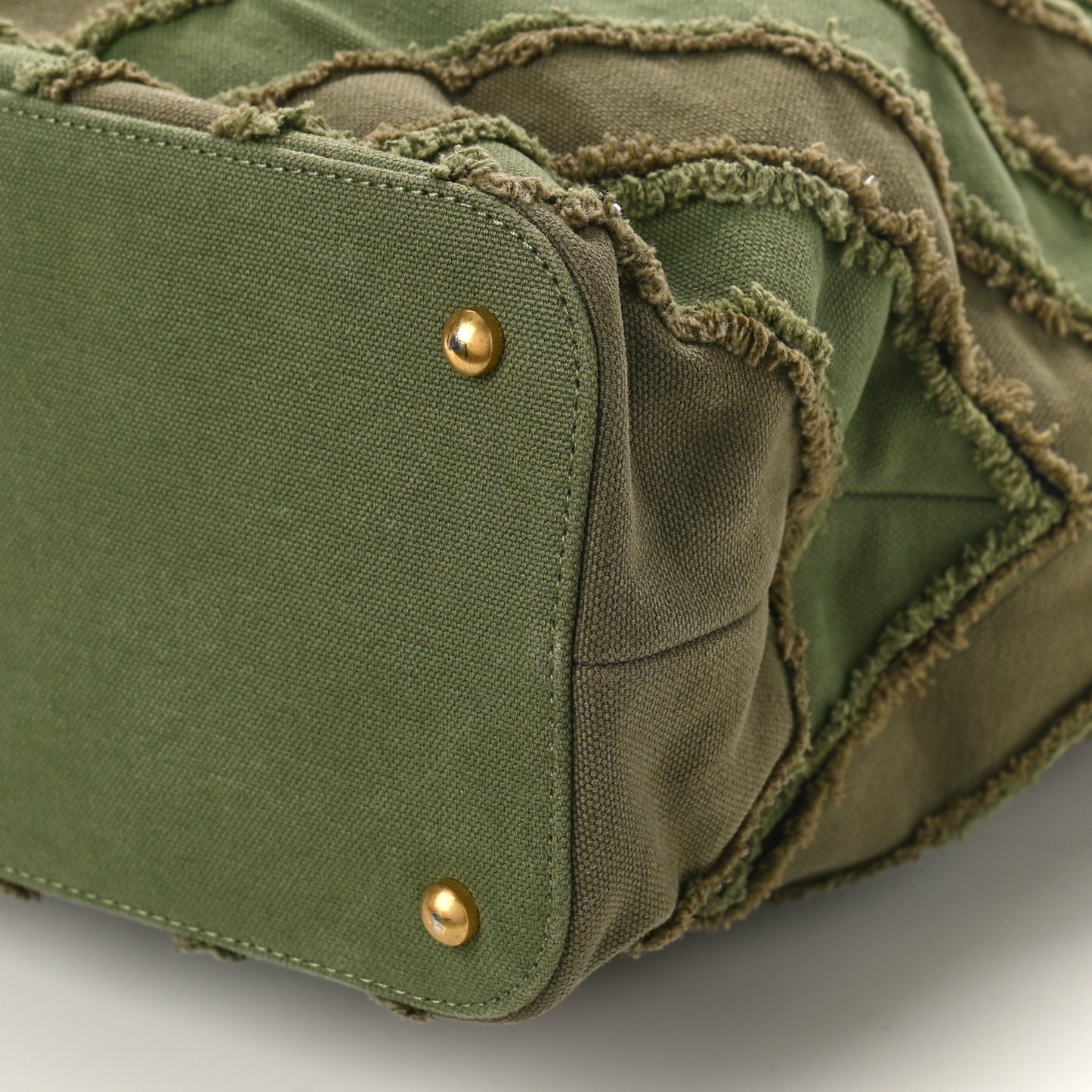Canvas Chevron Cuba Patchwork Shopper Tote Khaki