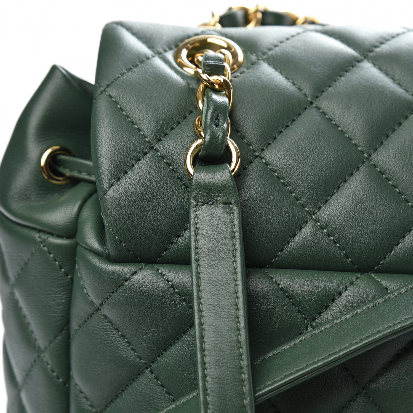 Calfskin Quilted Large Urban Spirit Backpack Dark Green