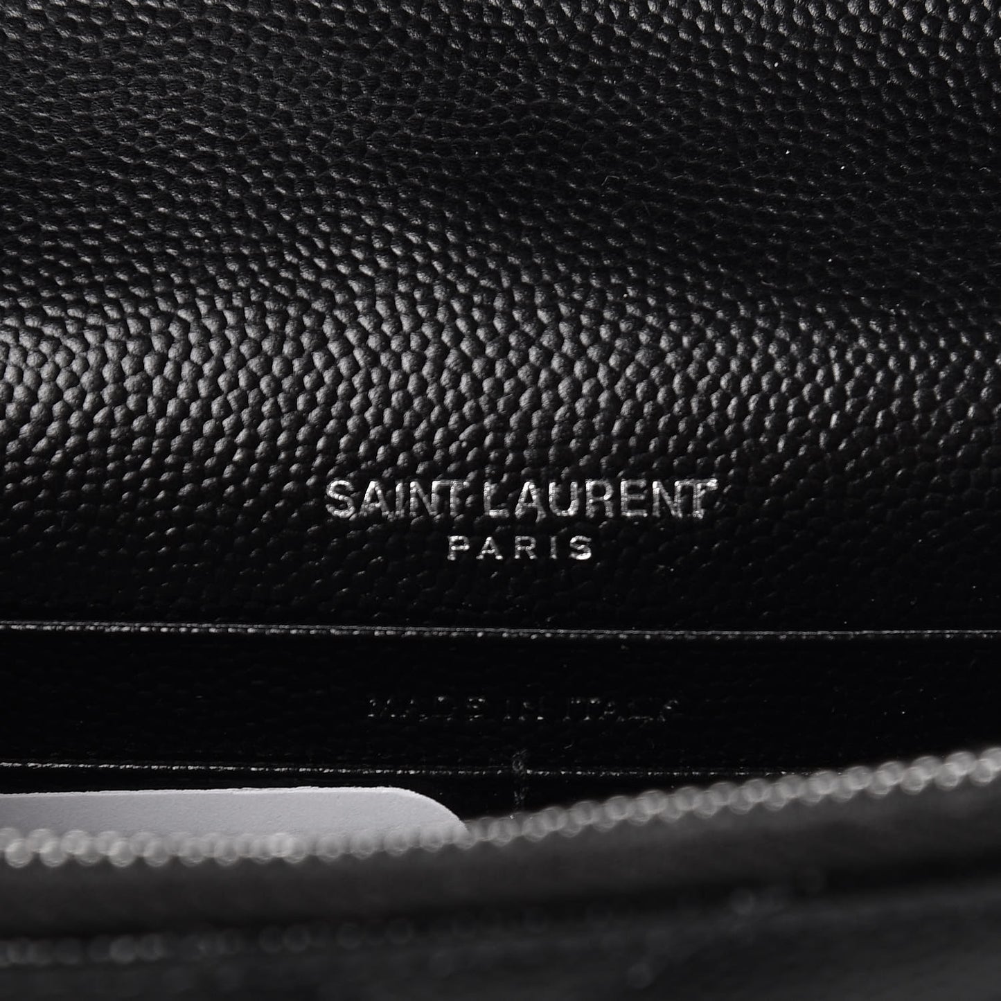 Grain De Poudre Matelasse Chevron Monogram Envelope Chain Wallet Black