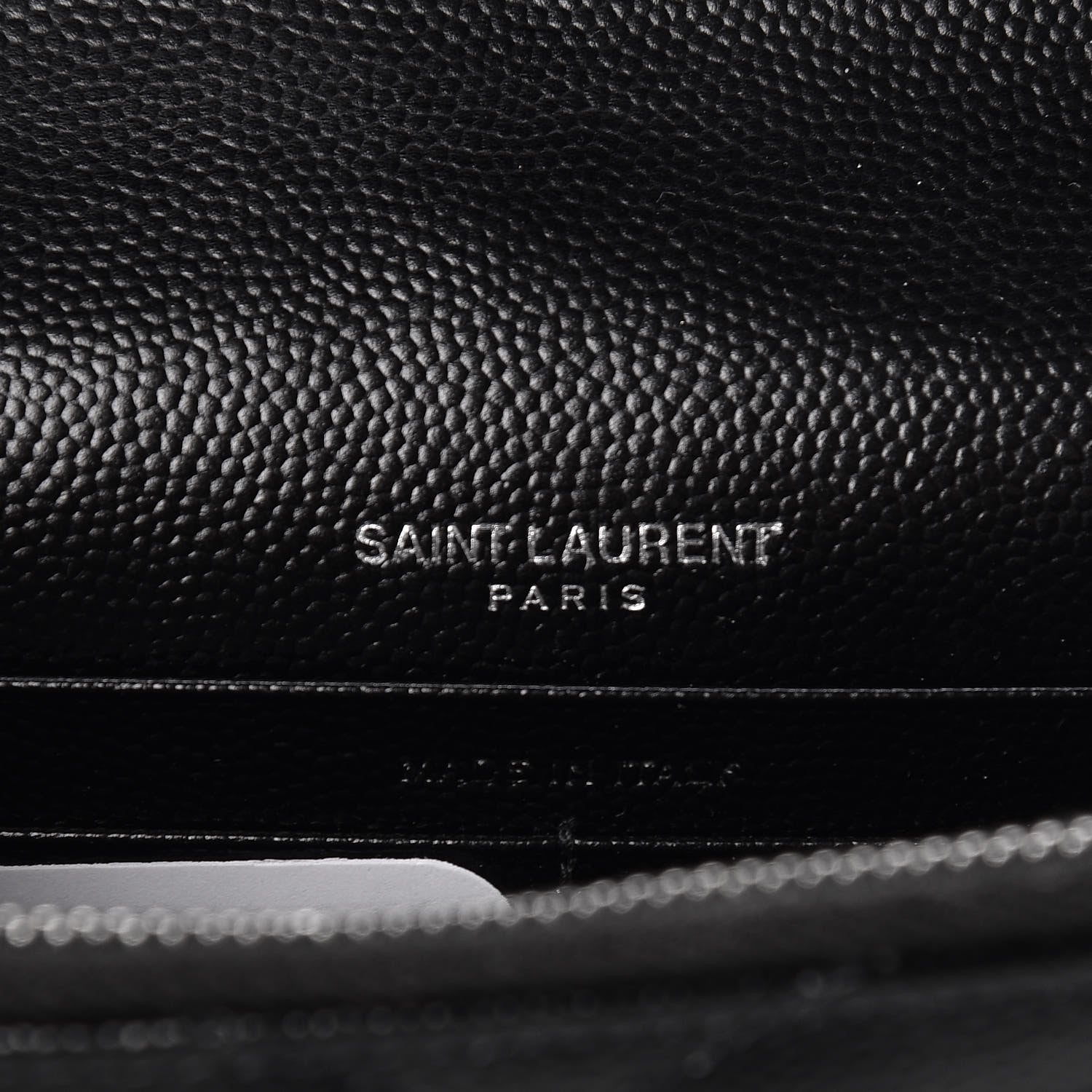 Saint Laurent Grain De Poudre Matelasse Chevron Monogram Envelope Chain Wallet Black 6 of 10
