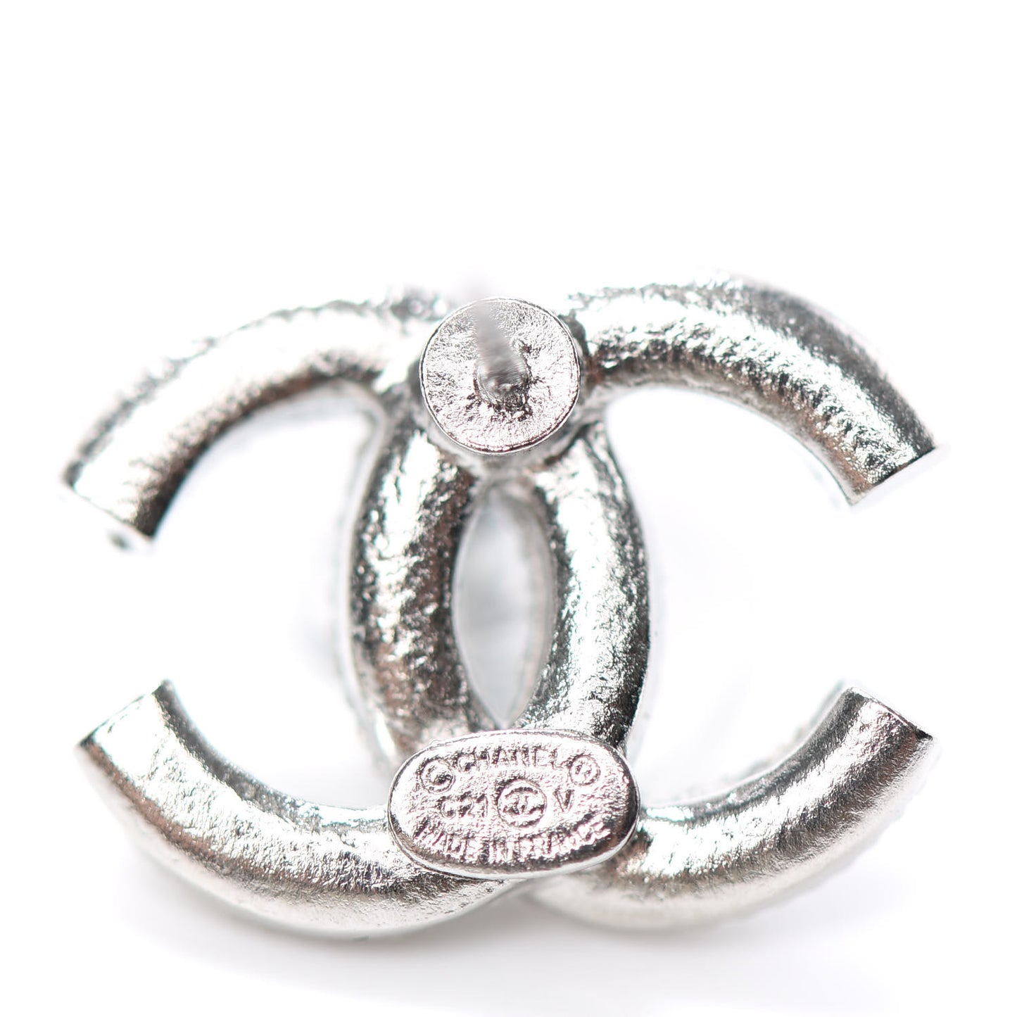 Crystal CC Earrings Silver