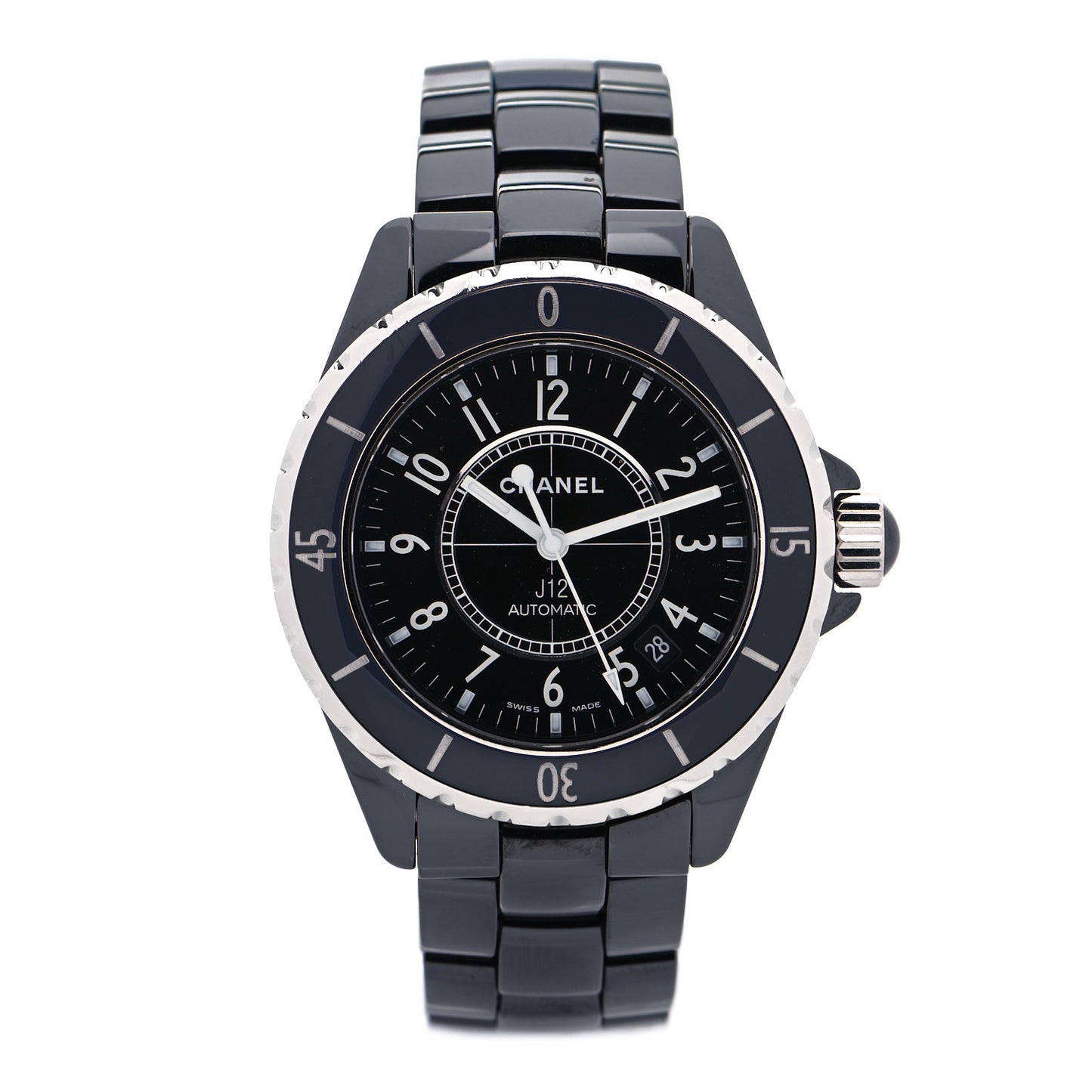 Stainless Steel Ceramic 38mm J12 Automatic Watch Black