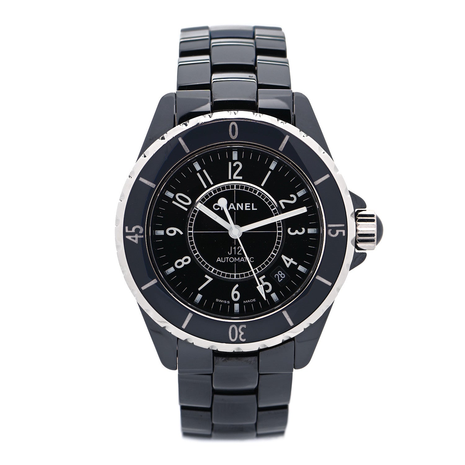 Chanel Stainless Steel Ceramic 38mm J12 Automatic Watch Black 1 of 6