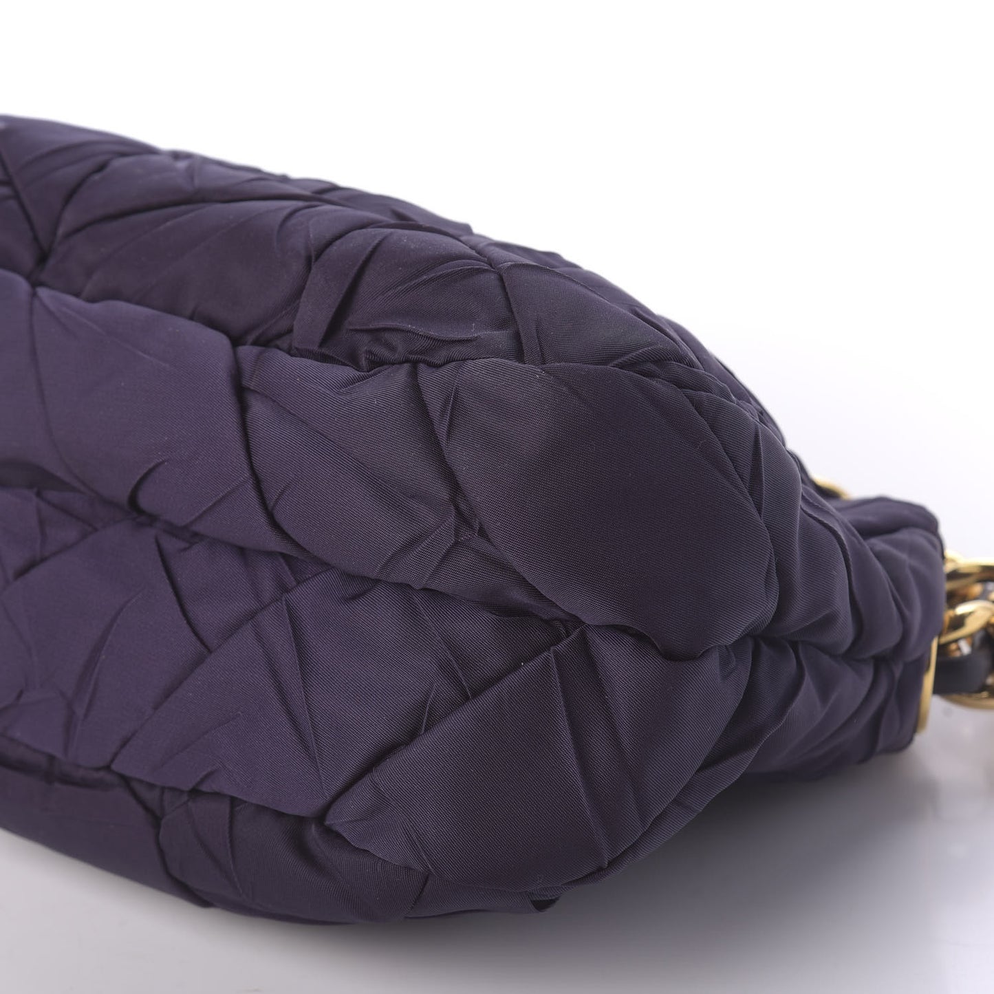 Tessuto Nylon Chevron Quilted Shoulder Bag Plum