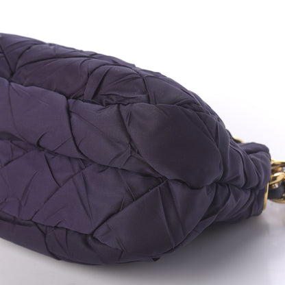 Prada Tessuto Nylon Chevron Quilted Shoulder Bag Plum 8 of 9