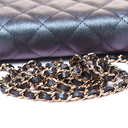 Chanel Iridescent Caviar Quilted Wallet On Chain WOC Black 24 of 29