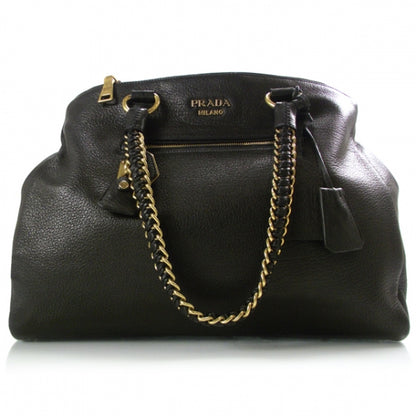Prada Cervo Deerskin Shoulder Bag Black 1 of 11