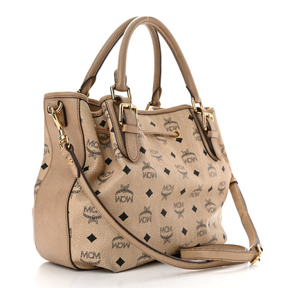 MCM Visetos Drawstring Bucket Bag Beige 3 of 14
