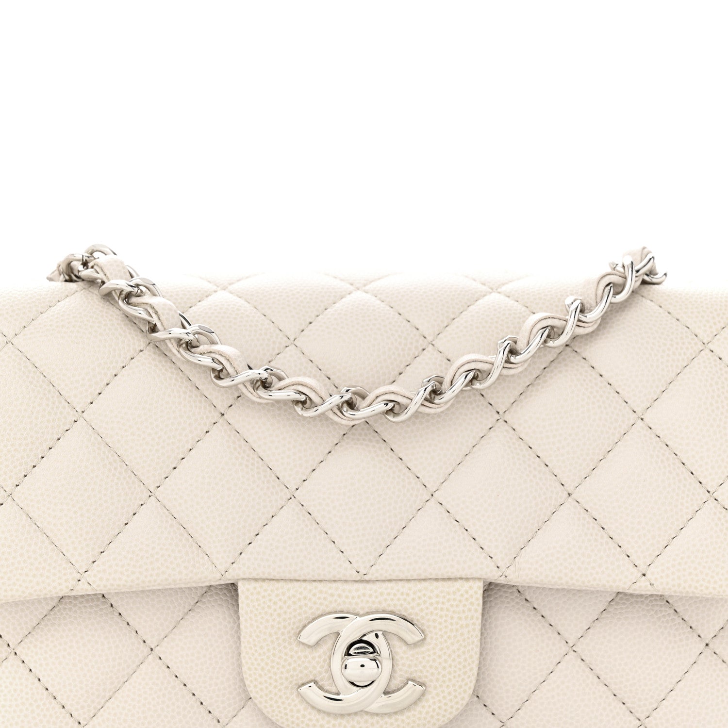 Chanel Caviar Quilted Mini Rectangular Flap Ivory 8 of 12
