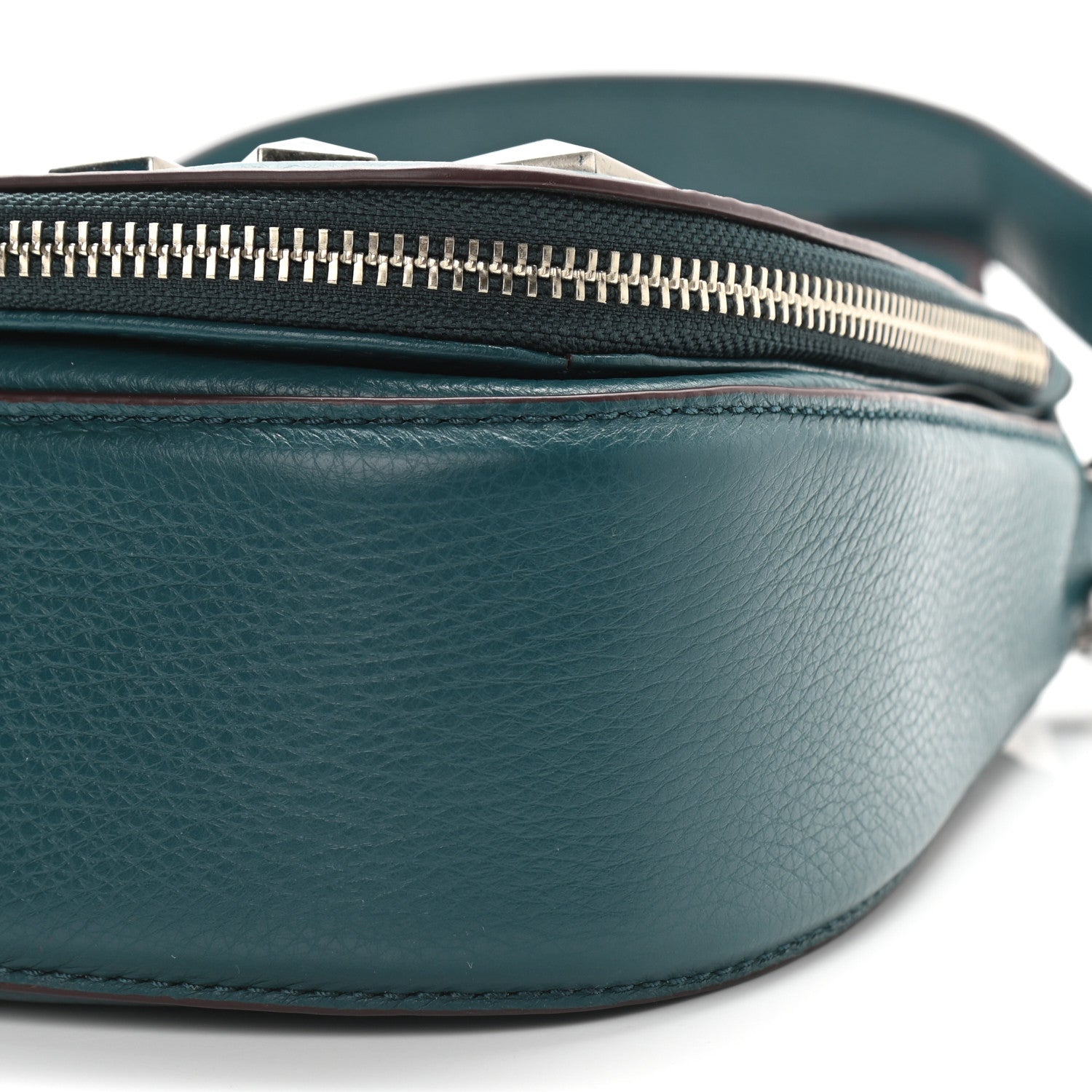 Marc Jacobs Pebbled Calfskin Studded Recruit Nomad Crossbody Teal 9 of 9