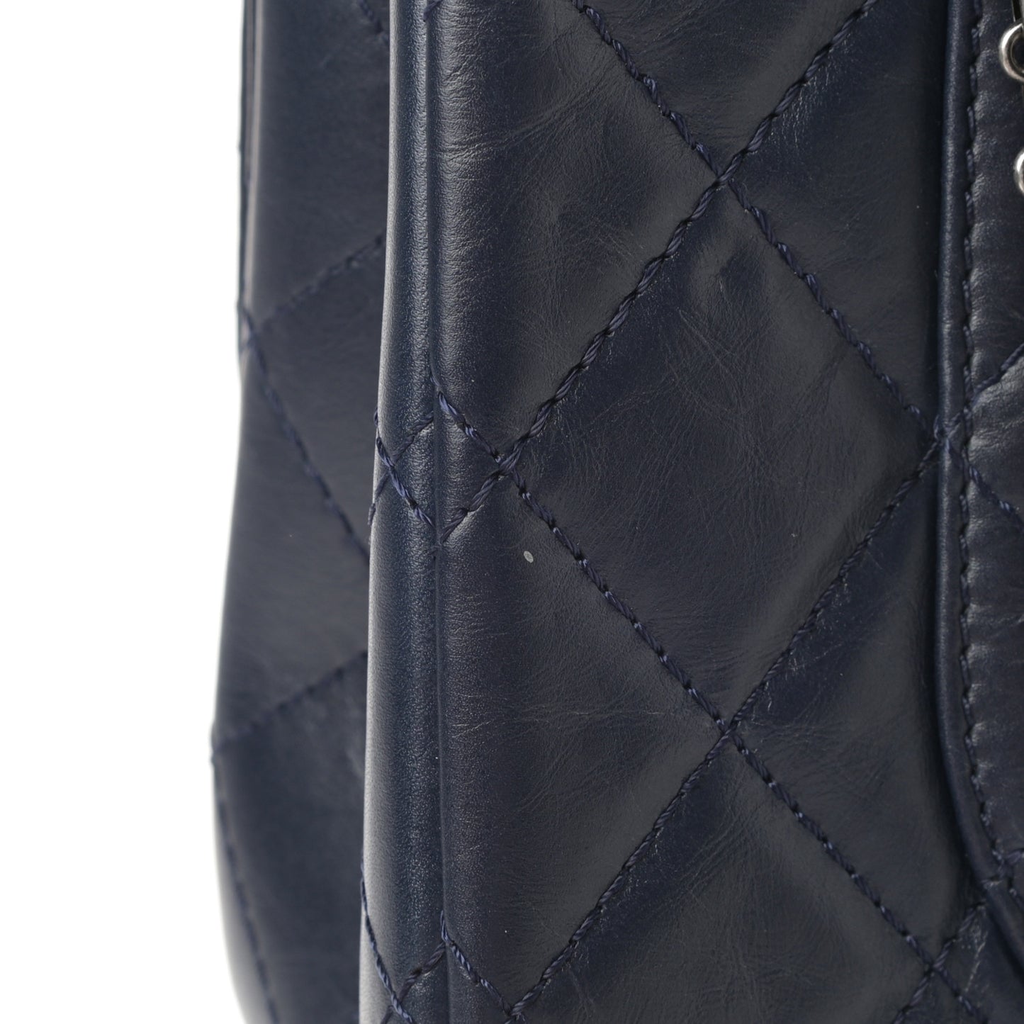 Aged Calfskin Quilted 2.55 Reissue 227 Flap Navy Blue