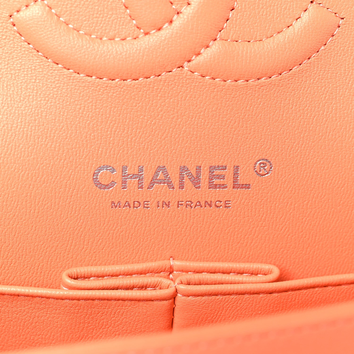 Chanel Lambskin Quilted Medium Double Flap Orange 6 of 9