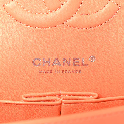 Chanel Lambskin Quilted Medium Double Flap Orange 6 of 9