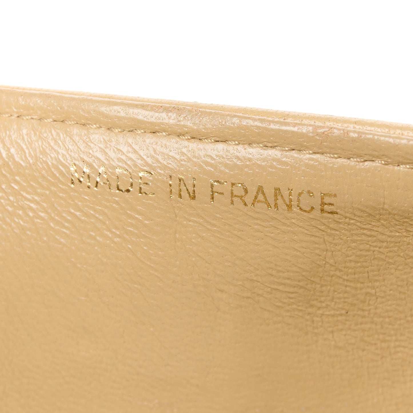 Lambskin Quilted Medium Double Flap Beige