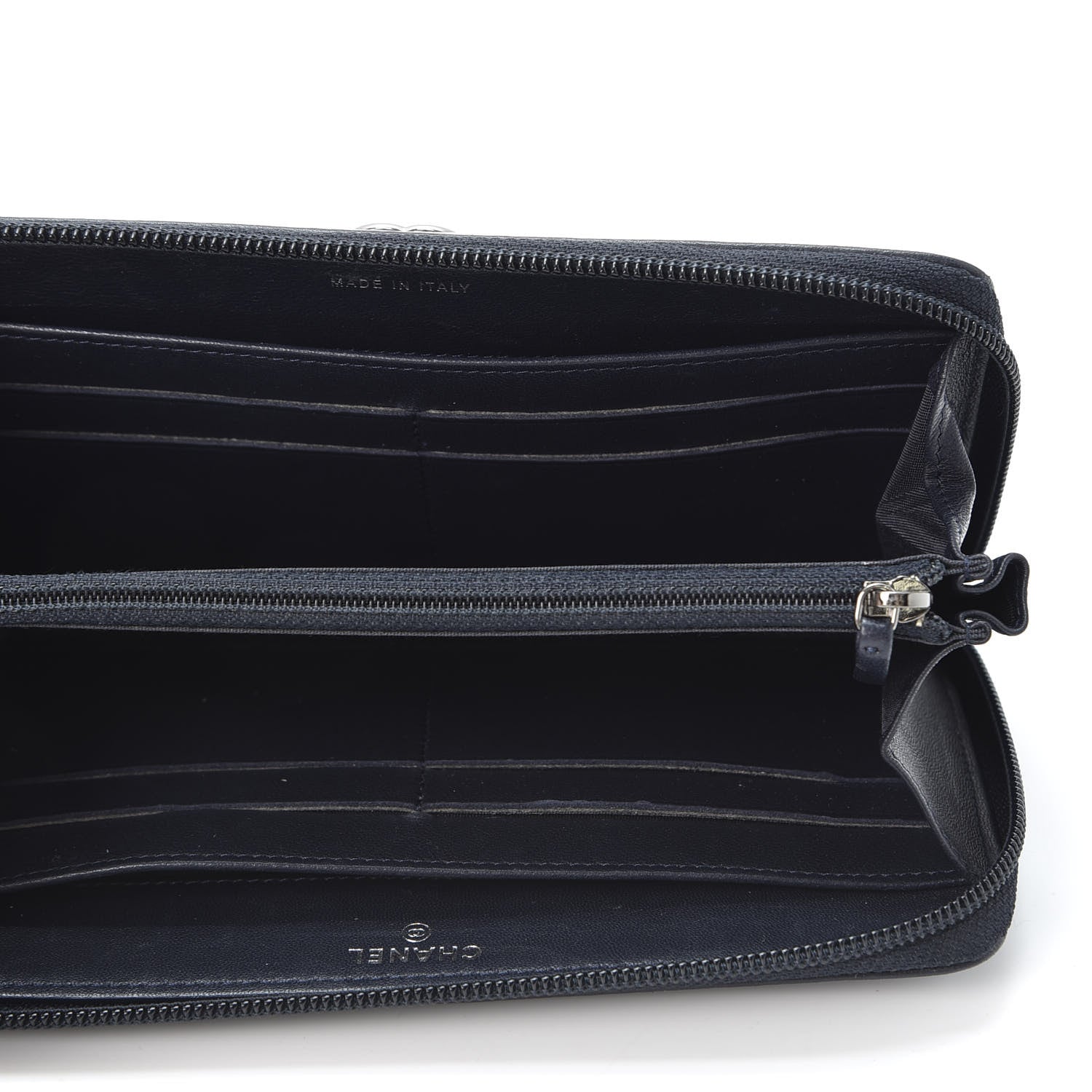 Chanel Lambskin Quilted Boy Zip Around Wallet Navy 4 of 10