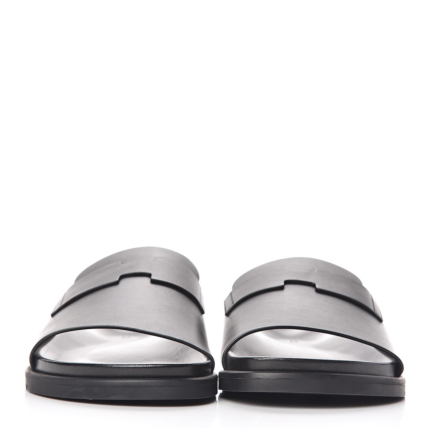Hermes Calfskin Mens Vigo Sandals 45 Black 2 of 9