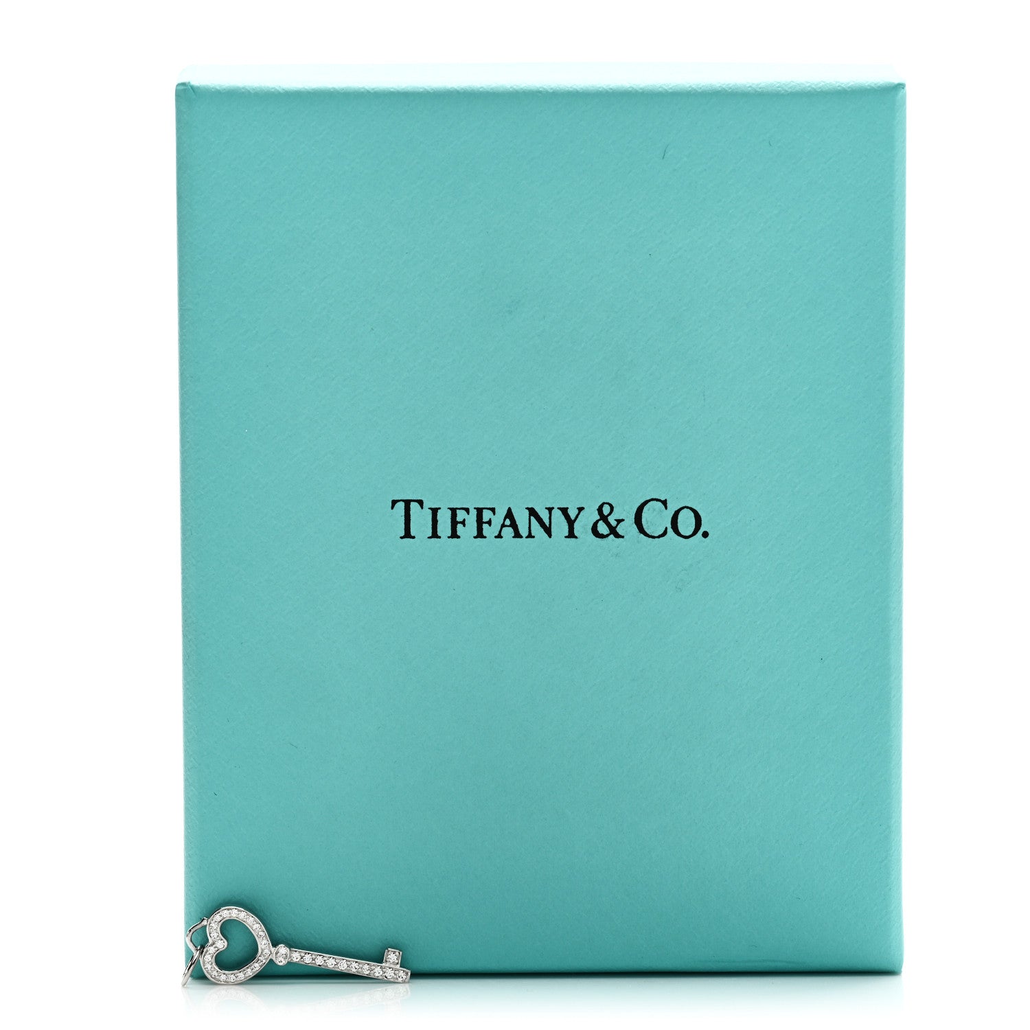 Tiffany Platinum Diamond Mini Heart Key Pendant 5 of 5