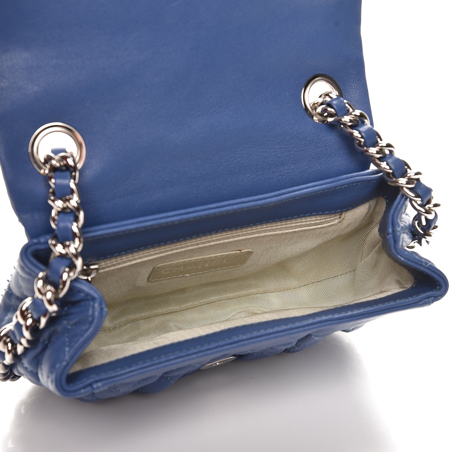 Chanel Washed Lambskin Quilted Mini Chain Around Flap Blue 5 of 9