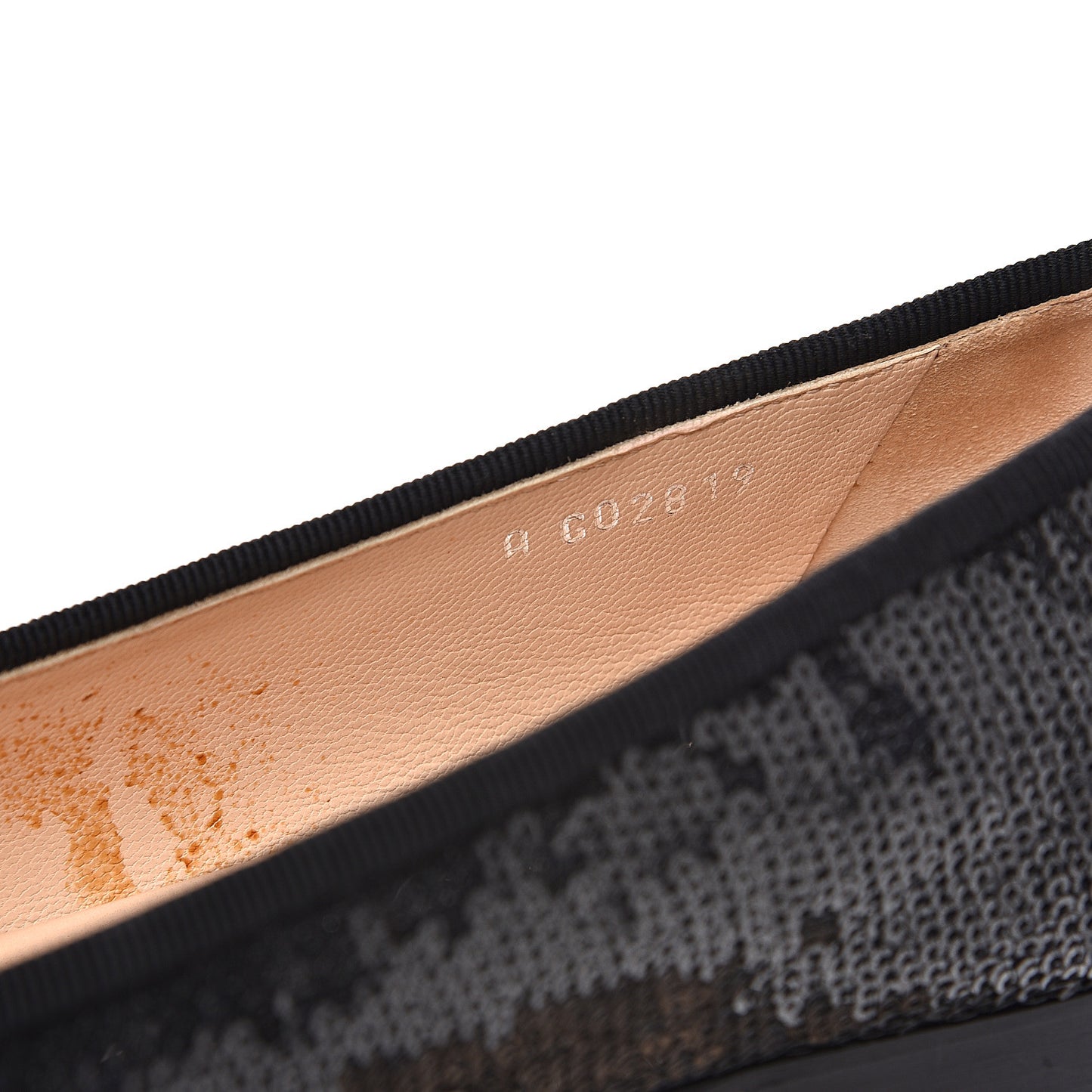 Sequin Suede Cap Toe Ballerina Flats 38 Black