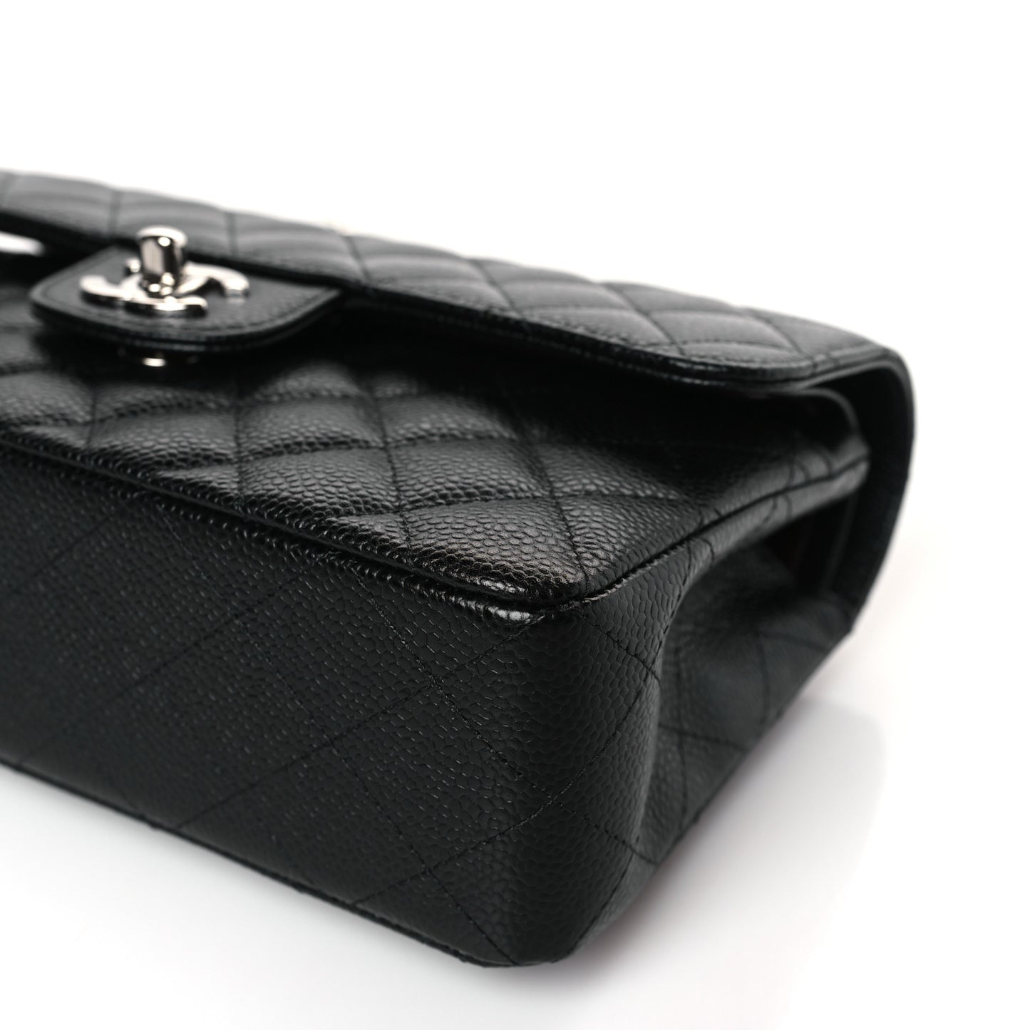 Caviar Quilted Small Double Flap Black