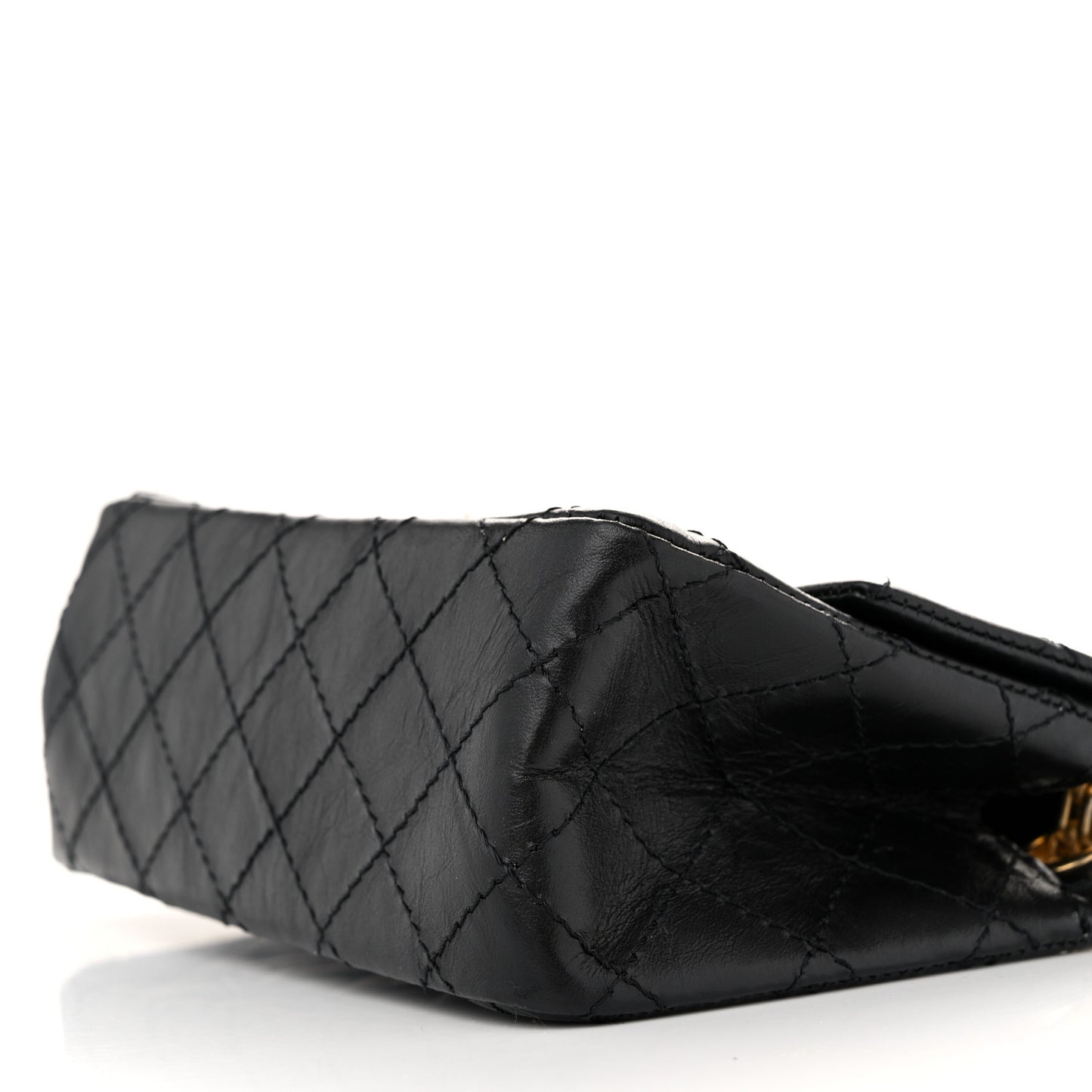 Aged Calfskin Quilted 2.55 Reissue Mini Flap Black