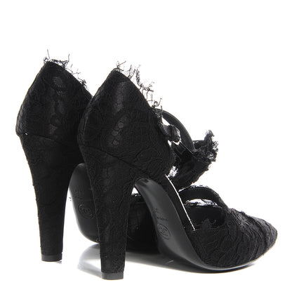 Chanel Lace Ankle Strap Pumps Black 37 4 of 6