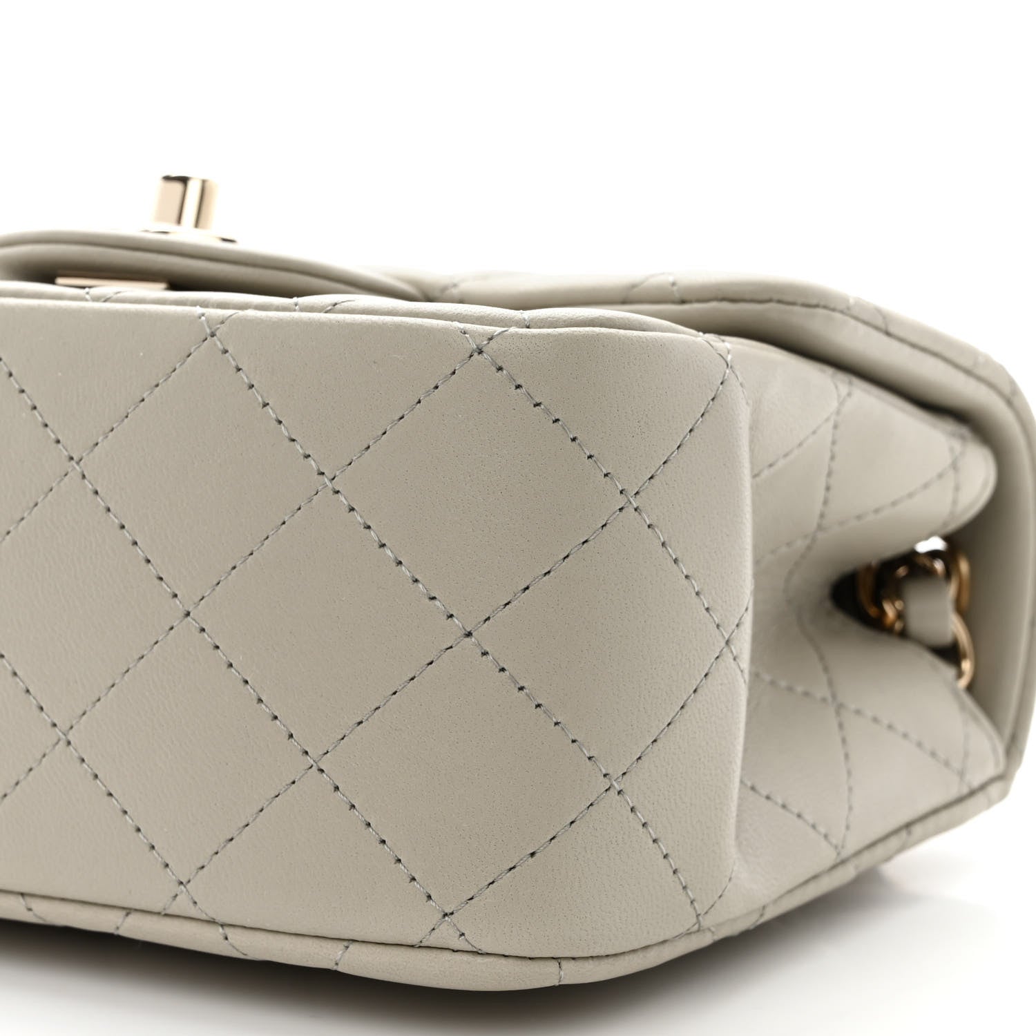Chanel Lambskin Quilted Mini Square Flap Grey 10 of 11