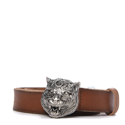 Gucci Calfskin Brass Feline Buckle Belt 115 46 Toscano 1 of 5