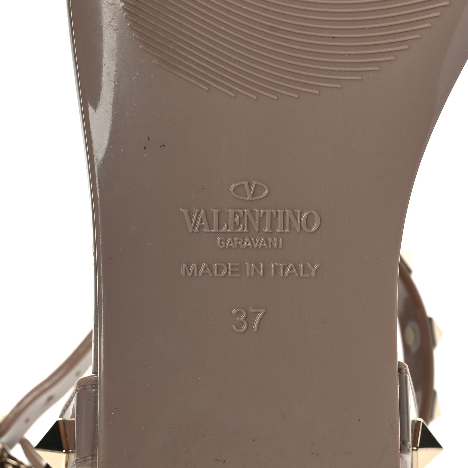 Valentino Garavani PVC Jelly Rockstud Caged Sandals 37 Poudre 7 of 7