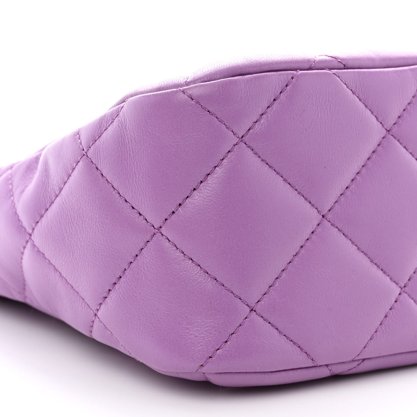 Lambskin Quilted Small Pick Me Up Hobo Purple